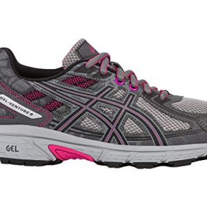 ASICS Womens Gel-Venture 6 Running-Shoes,Carbon/Black/Pink Peacock,9 Medium US